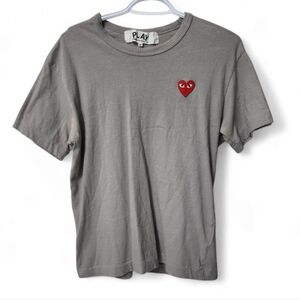 Comme des Garçons PLAY Gray T-Shirt with Red Heart